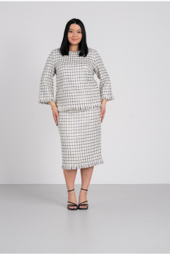 Юбка FASHION CENTRE П-4342 белый_черный_серебро - фото 1