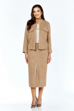 Жакет, топ, юбка Милора-стиль 1381 песочный - фото 1