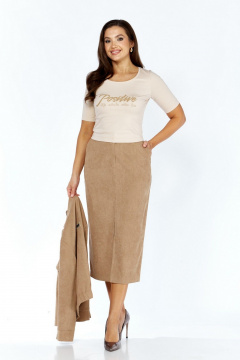 Жакет, топ, юбка Милора-стиль 1381 песочный - фото 3
