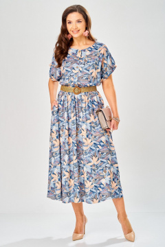 Платье Твой имидж 2396 голубой_с_принтом - фото 3