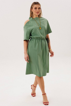 Миди платье из хлопка с ассиметричной горловиной Fantazia Mod 4471 - фото 2