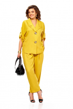 Брюки, жакет Ольга Стиль С-1013 горчица - фото 1