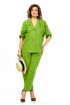 Брюки, жакет Ольга Стиль С-1013 яблоко - фото 3