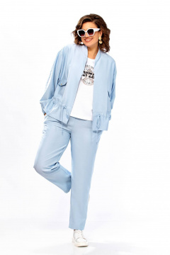 Брюки, жакет Ольга Стиль С-1011 голубой - фото 5