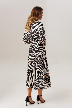 Платье Ларс Стиль 1212 молочный_ бежево-черный - фото 4