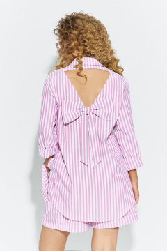 Рубашка, шорты Euromoda 692 розовый/белый - фото 2