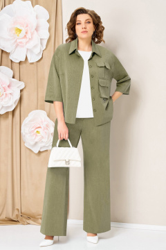 Блуза, брюки, жакет VOLNA 1463 олива - фото 1