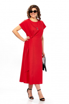 Платье Ольга Стиль С-1019 красный - фото 4