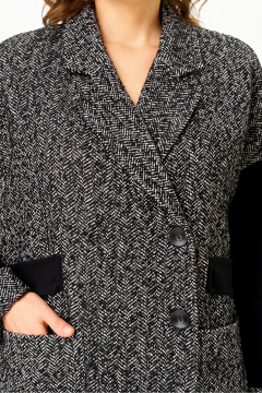 Пальто DaLi 5829 серое с чёрным - фото 2