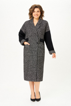 Пальто DaLi 5829 серое с чёрным - фото 1