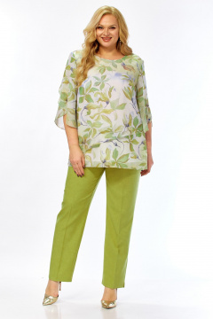 Блуза, брюки Элль-стиль 2461 фисташка - фото 2
