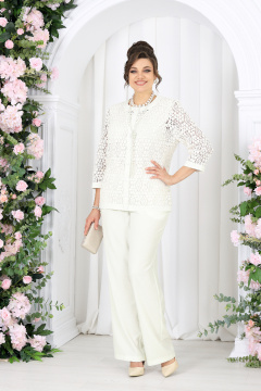 Брюки, жакет, топ Ninele 7518 молочный - фото 4