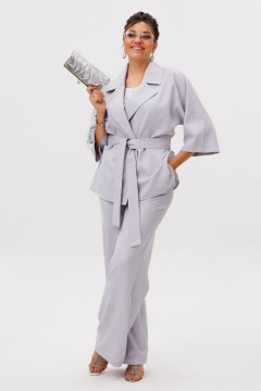 Брюки, жакет, топ Anelli 1672 сиреневый лео - фото 2