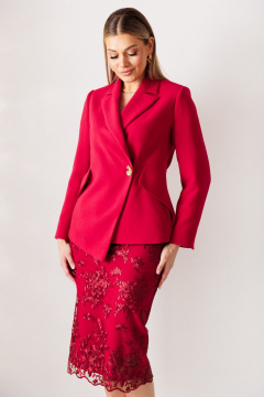Жакет, юбка Мода Юрс 26-2962 вишня - фото 3