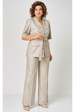 Брюки, жакет БелЭльСтиль 837-3_16_22+601-3_08_22 бежевый - фото 2