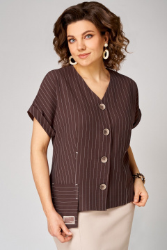 Жакет, юбка Мишель стиль 1360 коричнево-бежевый - фото 4