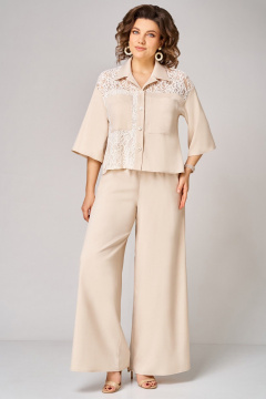 Блуза, брюки Мишель стиль 1364 светло-бежевый - фото 1