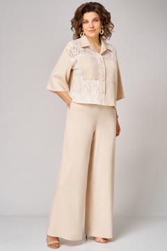 Блуза, брюки Мишель стиль 1364 светло-бежевый - фото 2