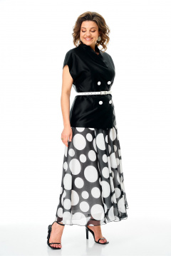 Жилет, юбка Anastasia 1347.1 черно-белый - фото 4