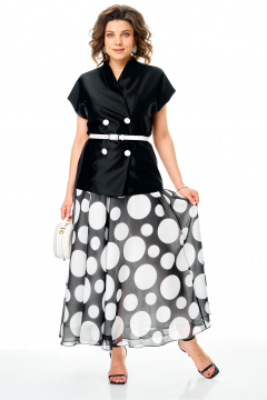 Жилет, юбка Anastasia 1347.1 черно-белый - фото 3