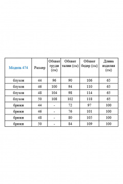 Блуза и брюки из хлопка с вырезом капелька Gamma Gracia 474 медовый-белый-синяя-полоса - фото 5