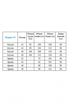 Комплект блуза хлопок и укороченные брюки с разрезами Gamma Gracia 551 белый_зеленый - фото 5