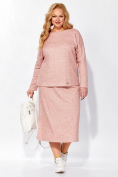 Туника, юбка Линия Л А-2096 розовый_меланж - фото 2