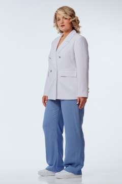 Брюки, жакет OVERYOU М246/1 белый/голубой - фото 5
