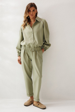 Блуза, брюки Ларс Стиль 1215 олива - фото 1