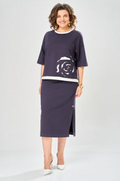 Блуза, юбка Bonna Image 1050/1 серо-фиолетовый - фото 5