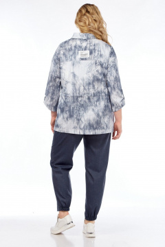 Брюки, куртка, майка Милора-стиль 1325 синий_с_белым - фото 3