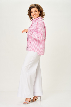 Блуза Michel chic 798 полоска_розовая - фото 4