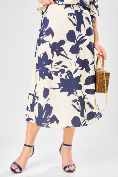 Блуза, юбка Твой имидж 2387 молочный_синий_принт - фото 5