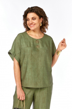 Брюки, топ Grace for you 272 олива - фото 5