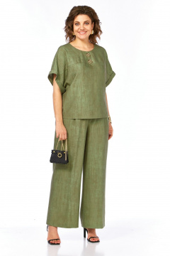 Брюки, топ Grace for you 272 олива - фото 3