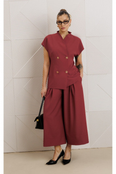 Брюки, жилет Anastasia 1330 клюква - фото 1