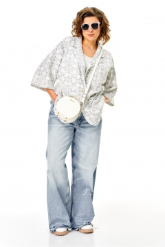 Жакет Anastasia 1355 серо-белый - фото 3