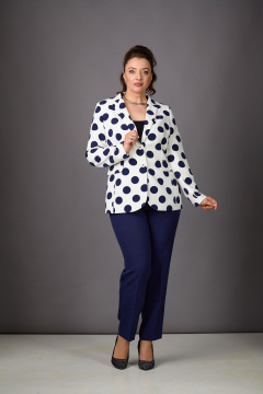 Брюки, жакет Rosheli 554/1 молочный/темно-синий - фото 4