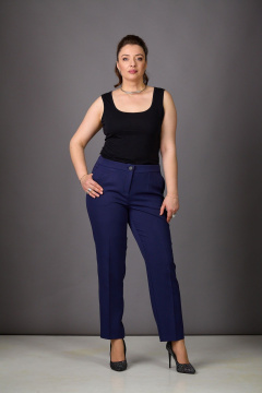 Брюки, жакет Rosheli 1184 молочный/темно-синий - фото 5
