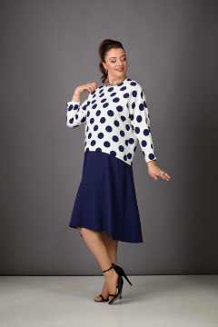 Платье Rosheli 1182/1 молочный/темно-синий - фото 2