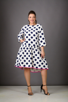 Платье Rosheli 1183/1 молочный/темно-синий - фото 1