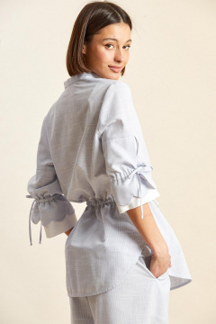 Блуза Rivoli 2479 бело-голубой - фото 5