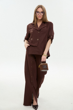 Брюки, жакет NikVa 979-6 шоколад - фото 3
