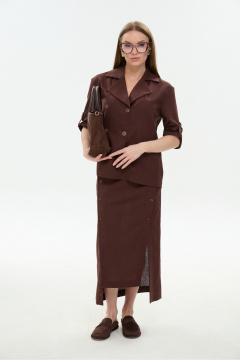 Жакет, юбка NikVa 972-6 шоколад - фото 1