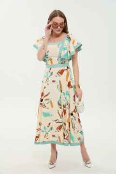 Платье NikVa 984-2 мята_и_бохо_мультиколор - фото 4