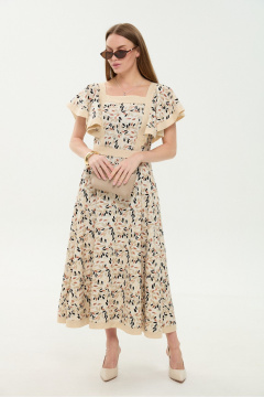 Платье NikVa 984-3 песочный_мультиколор - фото 4