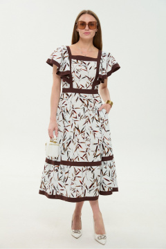 Платье NikVa 984-4 листья_мультиколор - фото 1