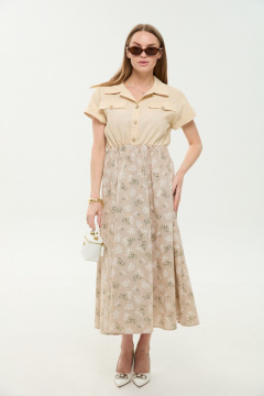 Платье NikVa 969-4 песочный_песочные цветы - фото 1