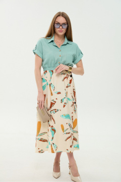 Платье NikVa 1050-1 мята_бохо_мультиколор - фото 1