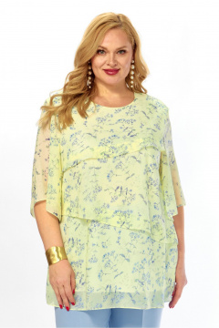 Блуза Элль-стиль 2465а/1 лимонный_голубой - фото 1